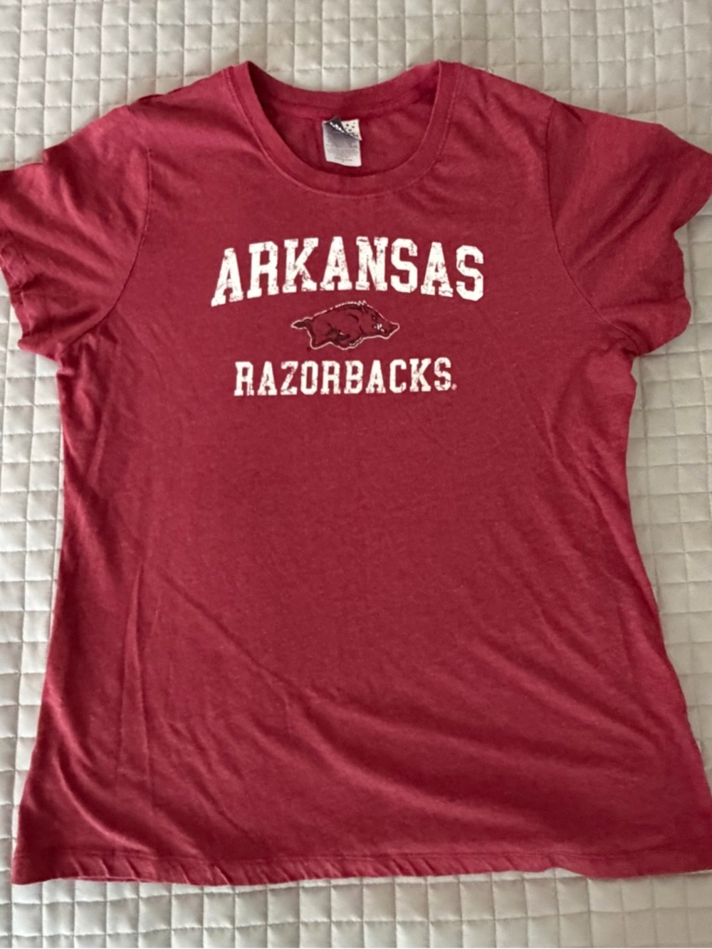 Arkansas Razorbacks T-Shirt XL Red Distressed Graphic Tee College NCAA